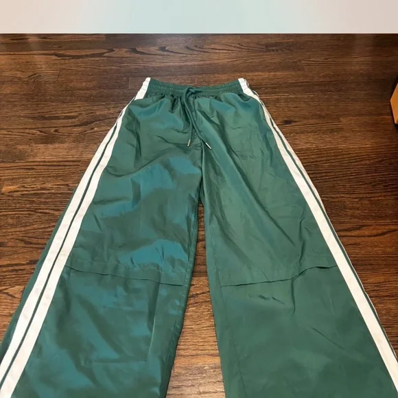 Edikted Green and White Athletic Joggers with Stripes - Picture 1 of 1